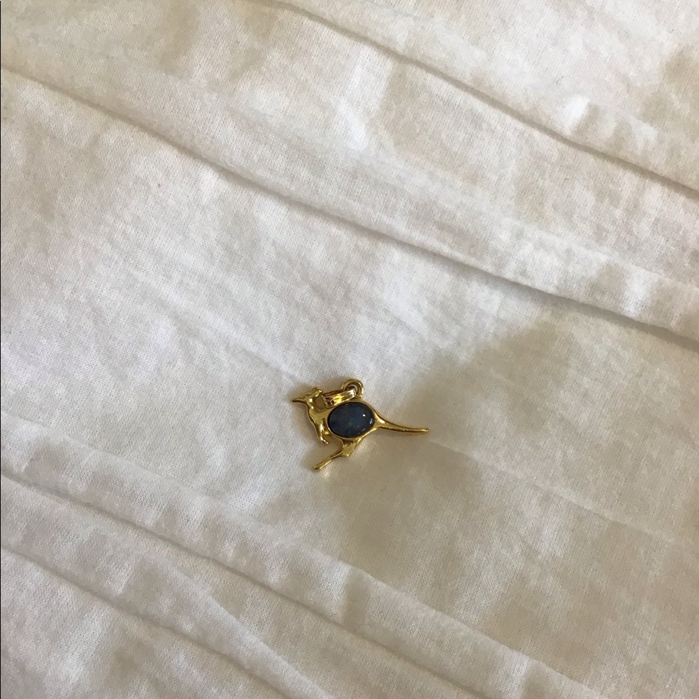 Opal kangaroo charm